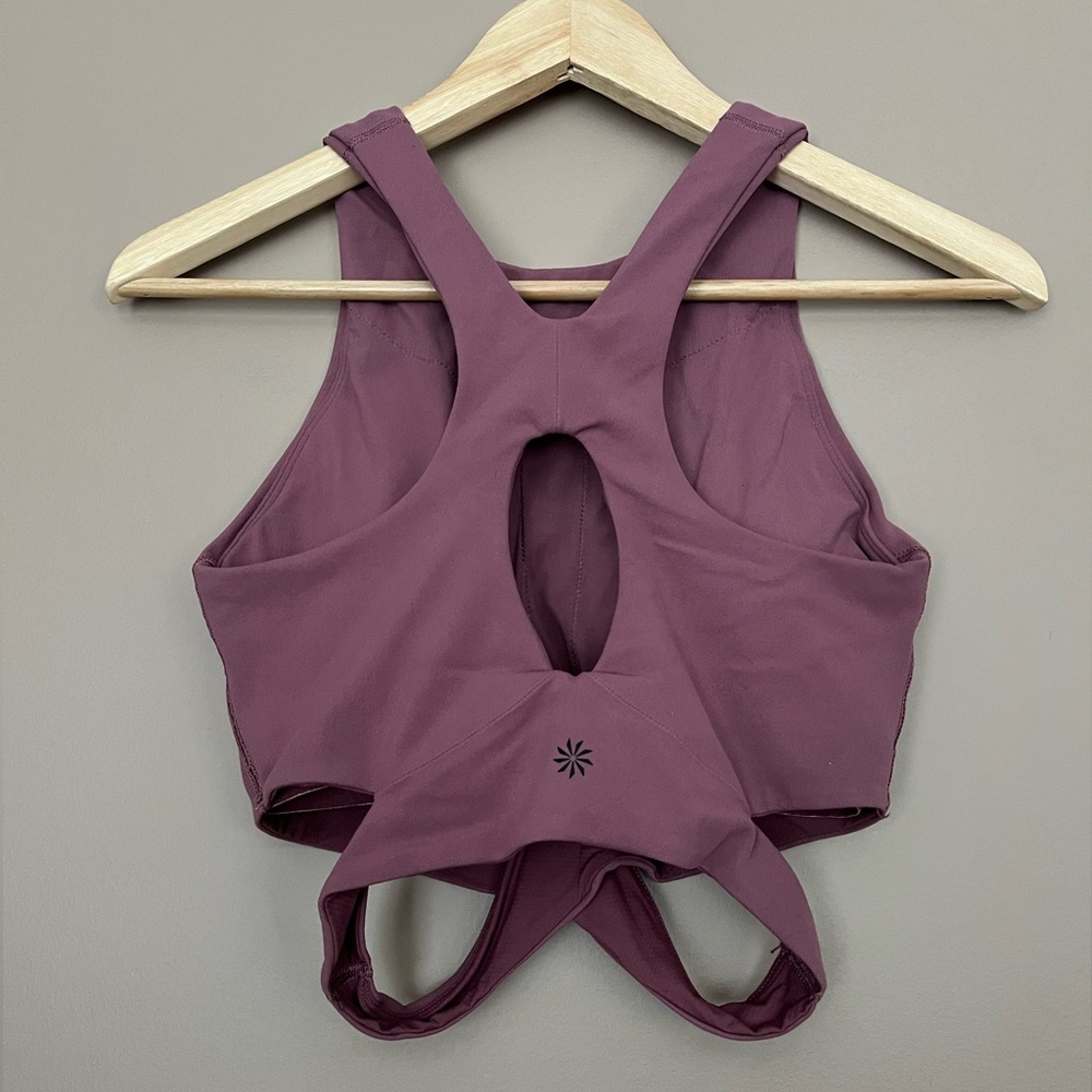 {Athleta} Conscious Cut Out Crop Tank in Tawny Rose - Womens XS - Picture 6 of 12